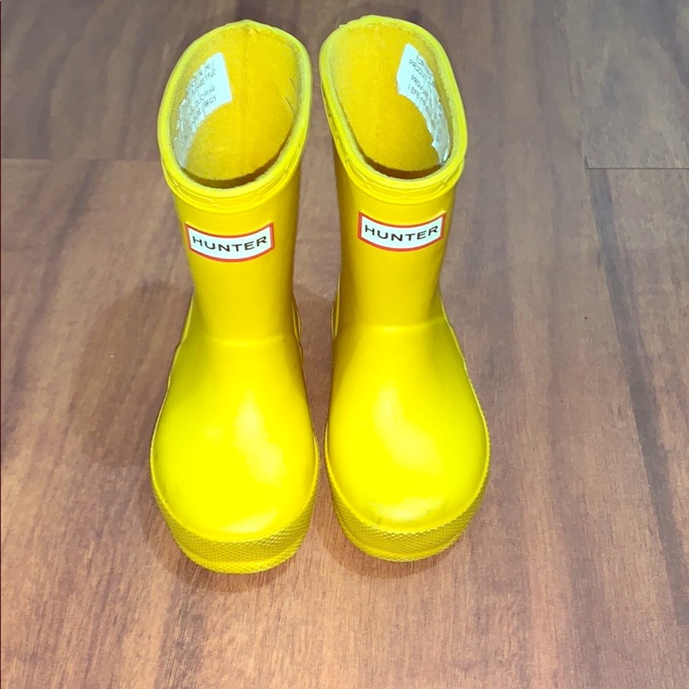 Yellow Hunter rain boots